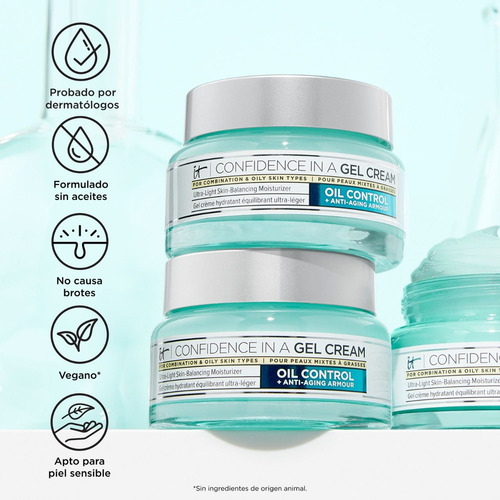 Gel Hidratante In A Confidence Oil Control 60ml It Cosmetic Grasa Noche