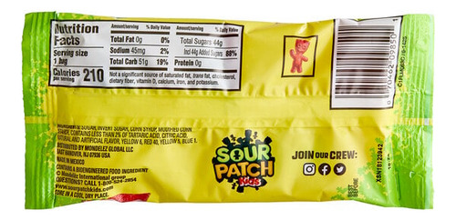 Gomitas Americanas Sourpatch Mayoreo 56grs 288pack