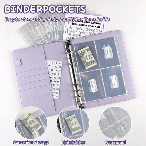 Carpeta De Cuero Pu Con 100 Sobres, Carpeta De Desafíos,