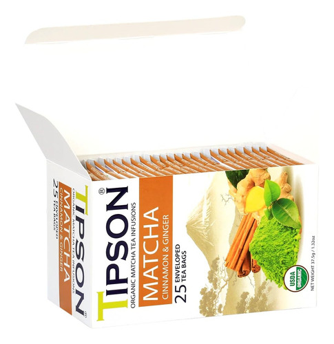 Infusiones De Té Matcha Orgánico Tipson, Sabor Matcha, Canel