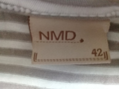 Vestido Largo Mujer Rayado Gris Blanco Talle 42 Normandie