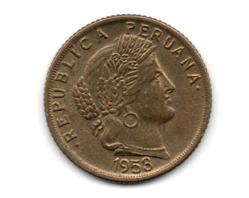 Peru Moneda 10 Centavos 1953 Km#224.2