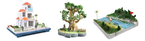 2x Tablero De Diy Paisaje 30cmx20cmx5cm 30cmx20cmx5cm Azul