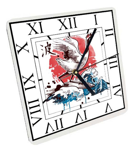 Reloj Madera Brillante Pared Y Mesa Diseño Arte Japones A48