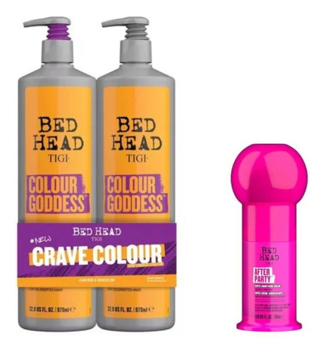 Tigi Colour Goodless Shampoo + Acond 970 Ml + Afterparty