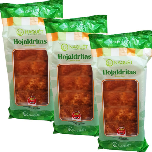 Combo X3 Hojaldritas Naquet 140g Sin Tacc Apto Celíaco