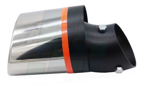 Imagen 2 de 6 de Cola Escape Ovalada Acero Inoxidable 17x10cm Universal Curva