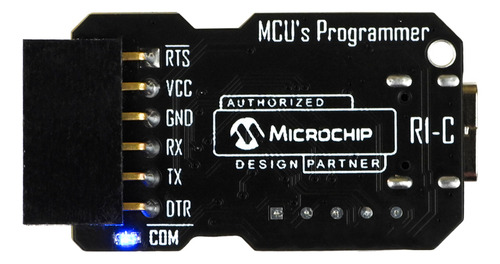 Programador PIC AVR modelo XCU LT MICROSIDE MICROCHIP con USB-C, modo convertidor Serial UART COM, puerto ICSP, incluye base ZIF con detección automática de microcontroladores y cable USB-C