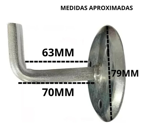 10 Peças Gancho Suporte Haste 1/2 X 7 Para Fixar Corrimão