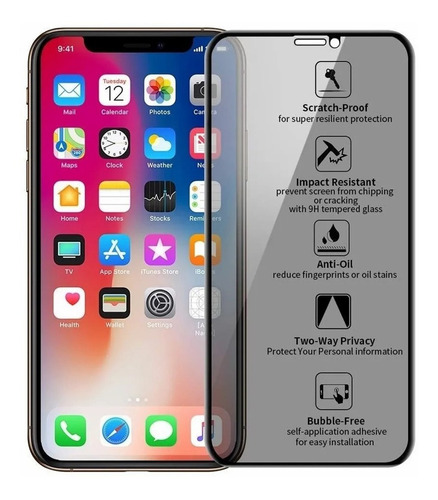 Mica Anti Espia Full Privacidad 5d Compatible Con iPhone 