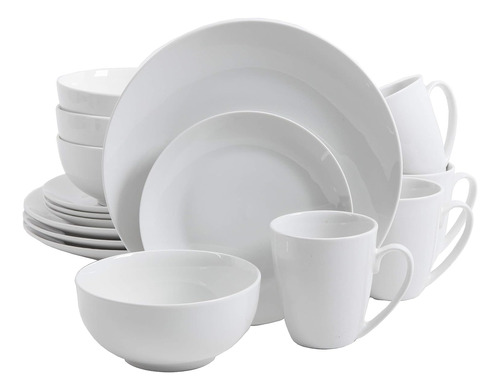 Vajilla Set Porcelana Blanco 16 Piezas Classic Design