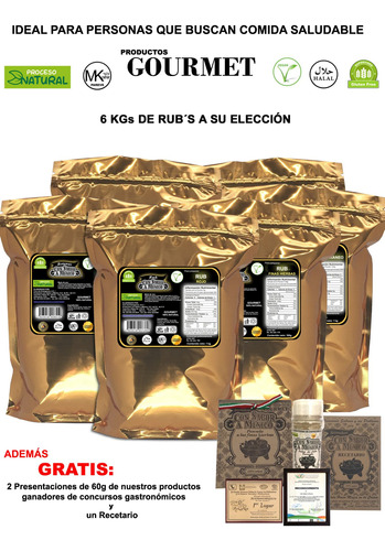 Rub´s  6k Sazonador, Especias Y Condimentos Naturales Kosher