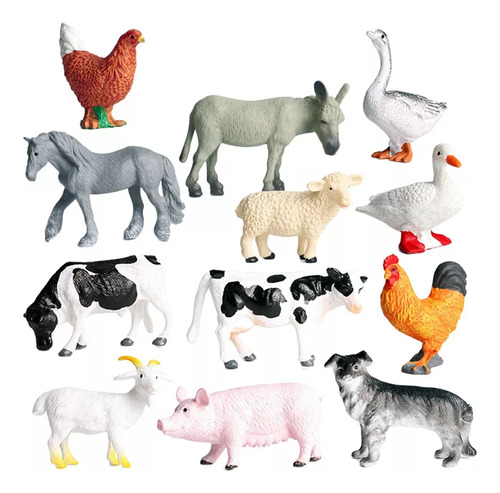 Muñecas De Juguete Farm Animal Para Niños, 12 Unidades