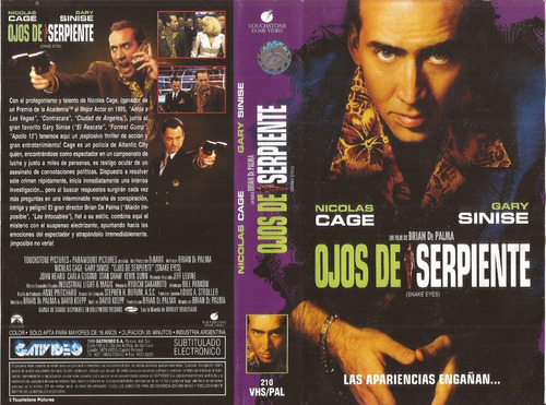 Ojos De Serpiente Vhs Nicolas Cage Carla Gugino