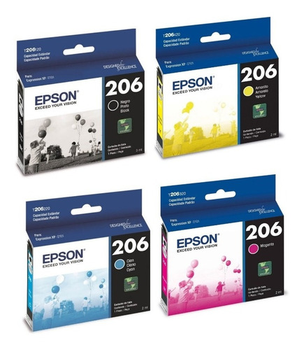 Combo Cartuchos Epson Originales 206 Para Xp2101 Xp 2101