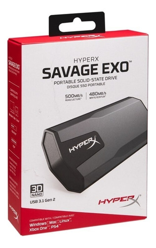 Disco Sólido Externo Hyperx Savage Exo 480gb Negro