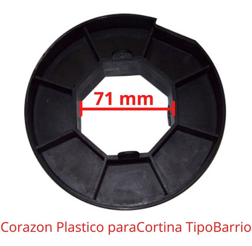Imagen 3 de 10 de Corazón Plástico Para Eje De Cortinas Barrios 70 Mm