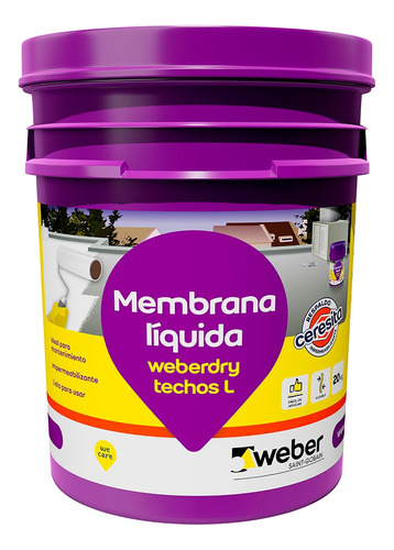 Membrana Líquida Techos L Weberdry Weber 20 Kg Color Verde