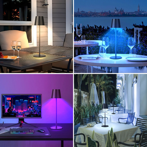 Lámpara De Mesa Led Moderna Recargable Usb Lamp Rgb