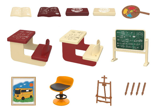 0 Juego De Aula Para Casa De Muñecas, Accesorios Para,