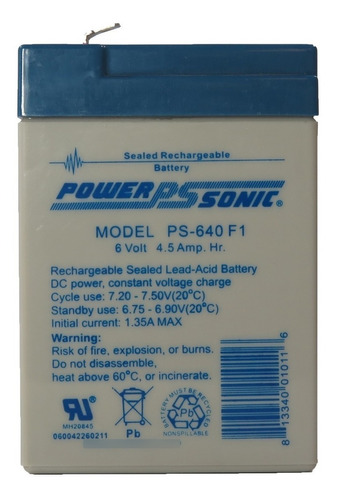 Batería Sellada Ps-640 Powersonic 6v4.5ah