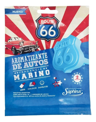 Aromatizante Auto Marino - Route 66 - |yoamomiauto®|