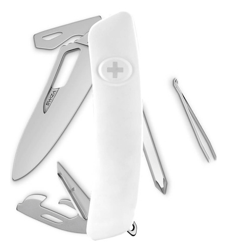 Navaja Swiza Allmatt Single Hand Sh04 R, 12 Funciones Color Blanco