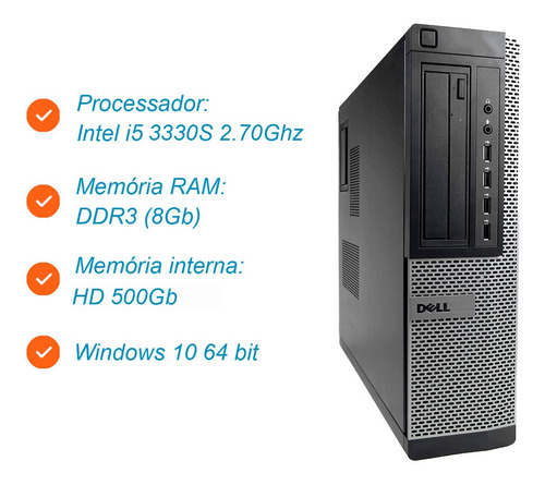 Imagem 2 de 3 de Desktop Dell Optiplex 7010 Core-i5 3470 8gb Hd 500gb Win10