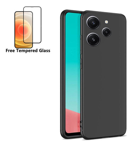 .ay Capa Para Xiaomi Redmi 12 Soft Slim Com Vidro