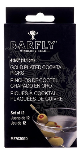 Picos De Cóctel Barfly, Ranurados, Chapados En Oro, Set 1...