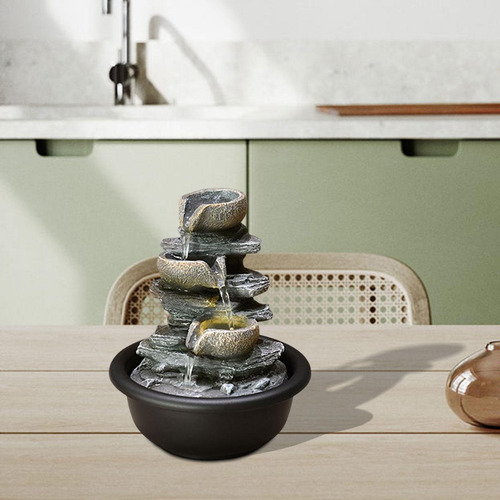 Pequeña Fuente De Mesa Con Luz De Escena Mini Cascada Con