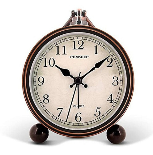 Reloj Despertador Analógico Antiguo De 4 Pulgadas Con Pilas