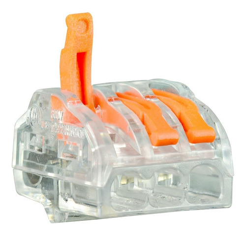 50 Conector Borne Emenda 3 Fios Jack 623 Tipo Wago 222-413
