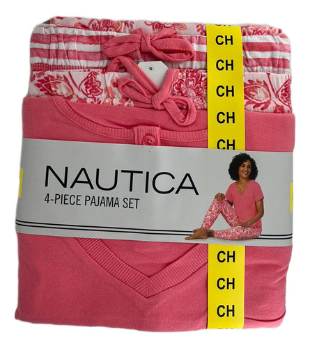 Pijama Nautica Mujer 4 Pz 100% Algodón Original Comoda