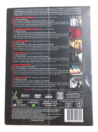 Box 3dvds Obras Primas Do Terror 6 Versátil C/cards Lacrado