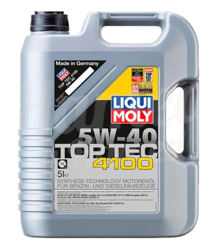 Aceite Liqui Moly Top Tec 4100 5w-40 5l