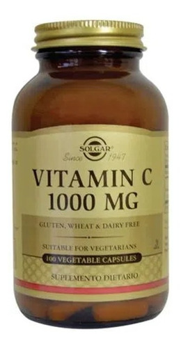 Vitamina C 1000mg 100 Caps Solgar - Unidad a $1479