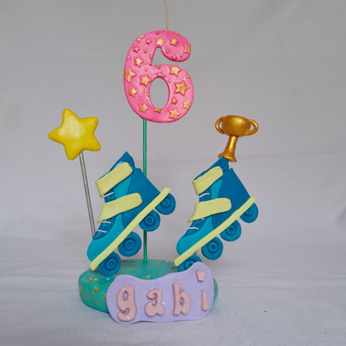 Adorno Torta Porcel. F Rollers Patín Artístico Sobre Hielo Celeste Rollers Patín Artístico Y Sobre Hielo