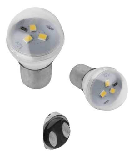 Par Led Luz Branca Bulb 12v 3w 2 Polos Fria Freio Automotivo