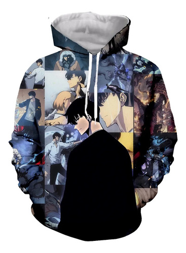 Sudadera Con Capucha Solo Leveling 3d De Manga Larga