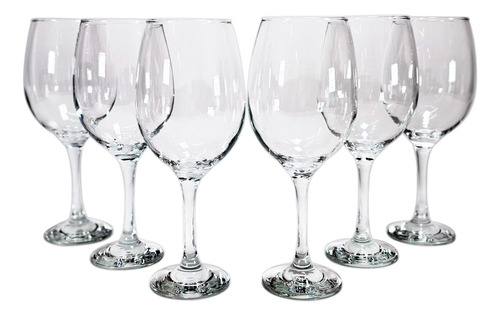 Juego De 6 Copas De Vidrio Vino Agua Queen 580 Ml Color Transparente