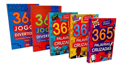 Kit 15 Livros, 365 Palavras Cruzadas + Caça Palavras + Jogos Divertido +  Sudokus + Labirintos