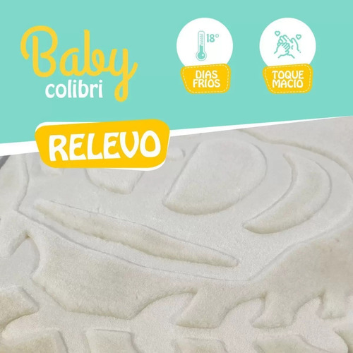 Cobertor Bebê Infantil Colibri Relevo Hipoalergênico