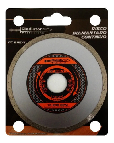 Imagen 2 de 2 de Disco Corte Ceramica Diamantado Continuo 4 1/2 115mm