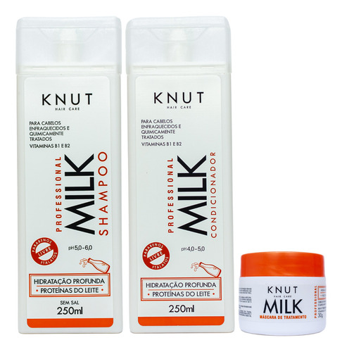 Kit Knut Tratamento Milk + Máscara 30g 3 Itens