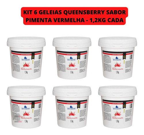 Kit 6 Geleia Queensberry Classic Sabor Pimenta Vermelha -nfe