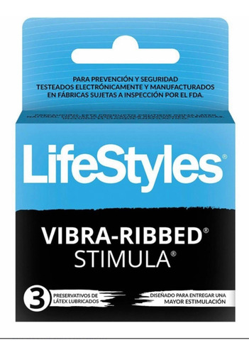 Preservativos Lifestyles Vibra-ribbed Con Latex 3 Unidades