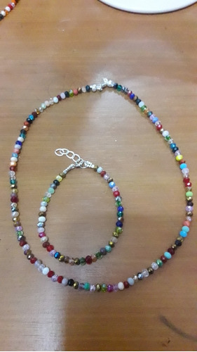 Juego De Collar Y Pulsera De Cristal