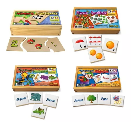 Brinquedo Educativo Jogo Pedagógico em Madeira - Numeros - compre