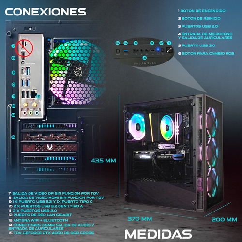 Pc Gamer Rgb Amd Ryzen 8600g 32gb Ddr5 1tb Ssd Rtx 4060 Wifi